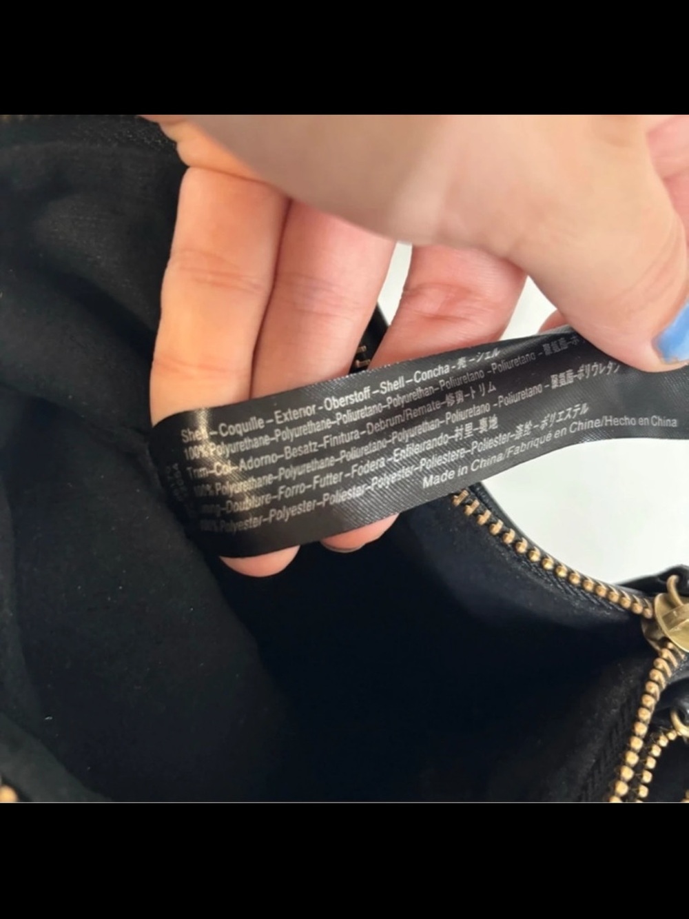 Anthropologie Black Pebbled Pocket Crossbody with Gold Hardware - Picture 7 of 8